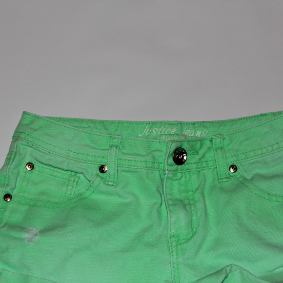 SOLD Justice Jeans 14R simply low green denim - Picture 2 of 5